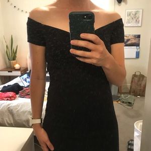 Aritzia off the shoulder black dress